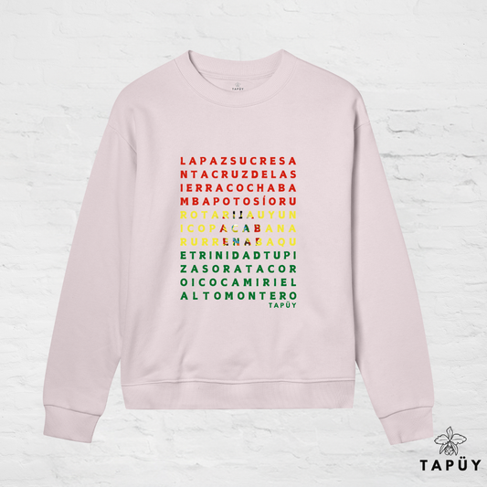 Sweatshirt Femme - Ciudades de Bolivia Rose Clair / XS de la marque Tapüy