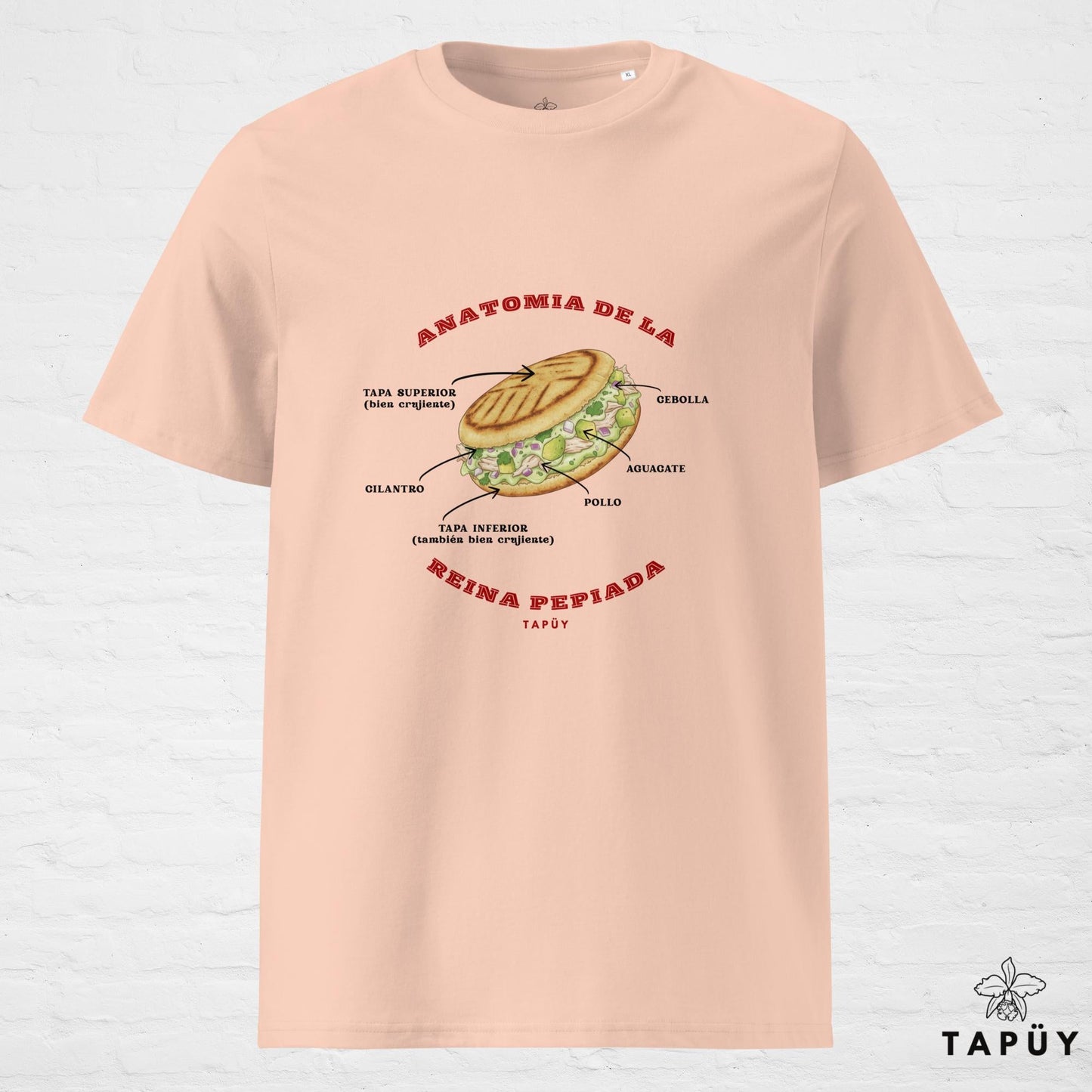 T-Shirt Homme Anatomía de la Reina Pepiada Fraiche Peche / S de la marque Tapüy