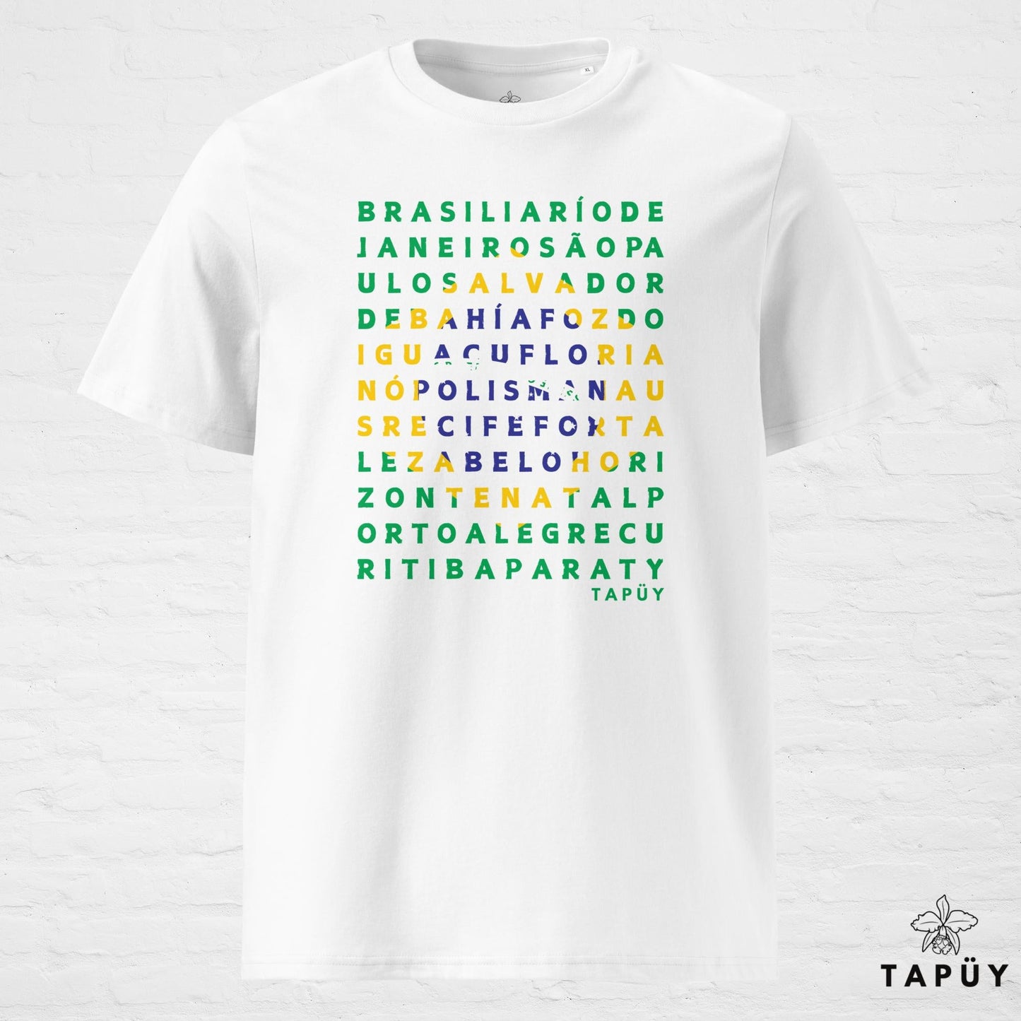 T-Shirt Homme Cidades do Brasil Blanc / S de la marque Tapüy