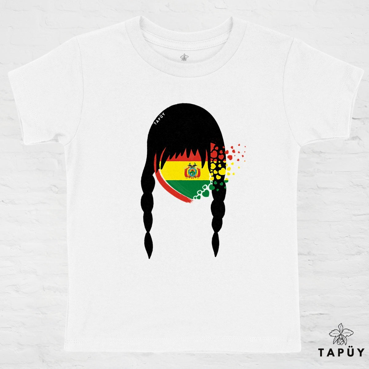 T-Shirt Enfant Cholita de mi Corazón Blanc / 4-6 de la marque Tapüy