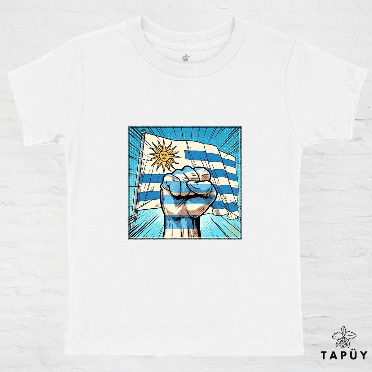 T-Shirt Enfant Comics Viva Uruguay Blanc / 4-6 de la marque Tapüy
