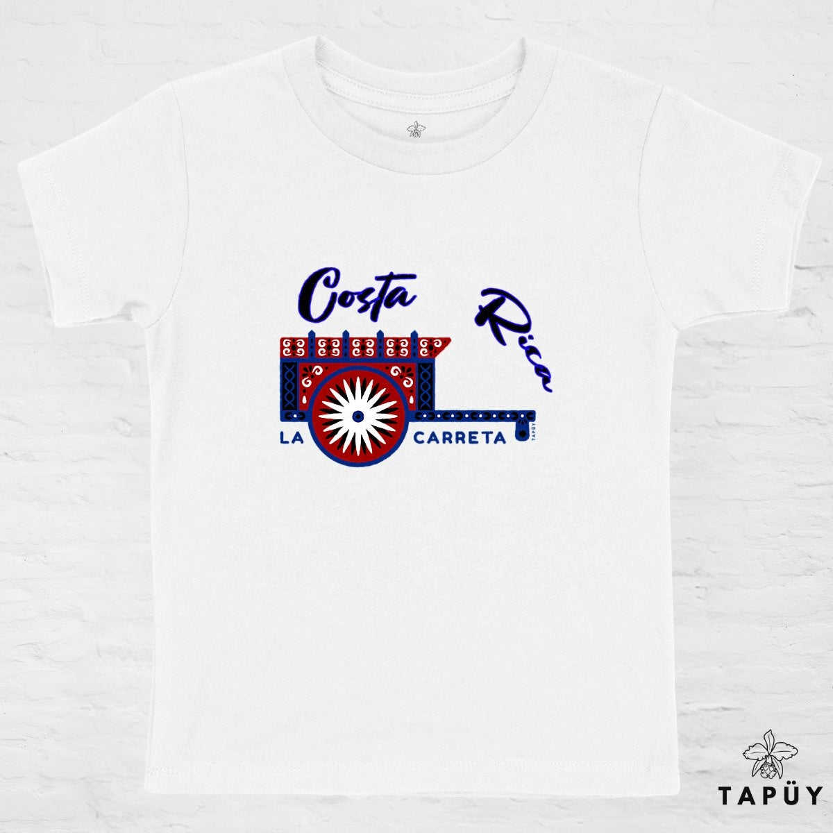 T-Shirt Enfant La Carreta de Costa Rica Blanc / 4-6 de la marque Tapüy