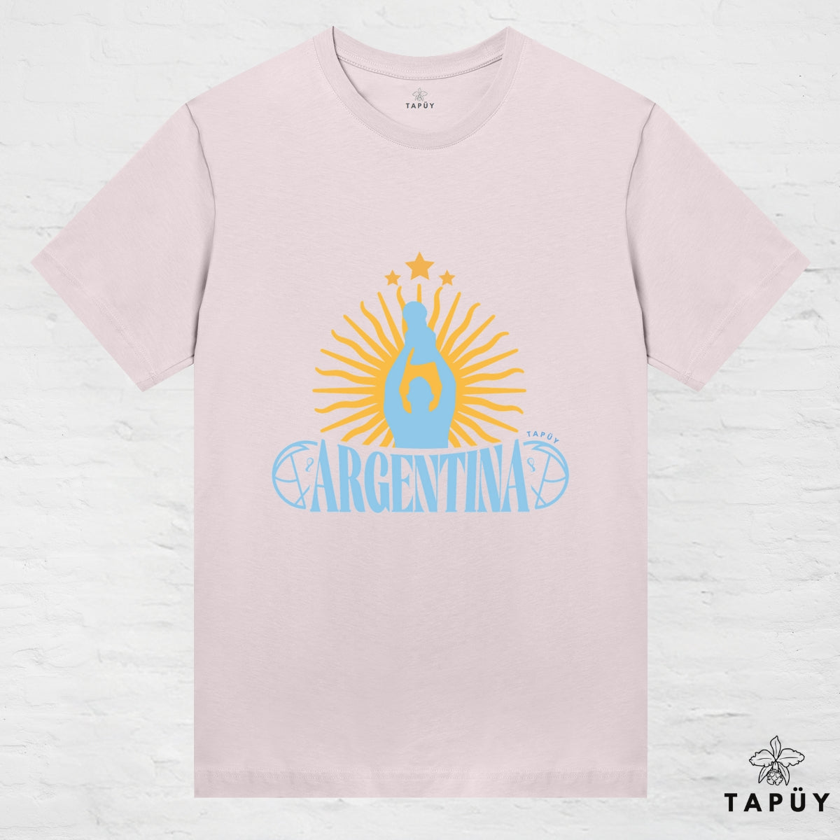 T-Shirt Femme - Argentina Campeón del Mundo Rose Clair / XS de la marque Tapüy