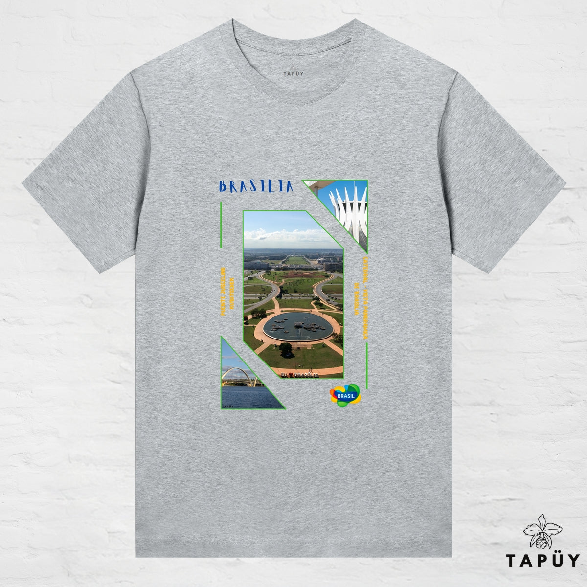 T-Shirt Femme - Capital Brasilia Gris Chiné / XS de la marque Tapüy