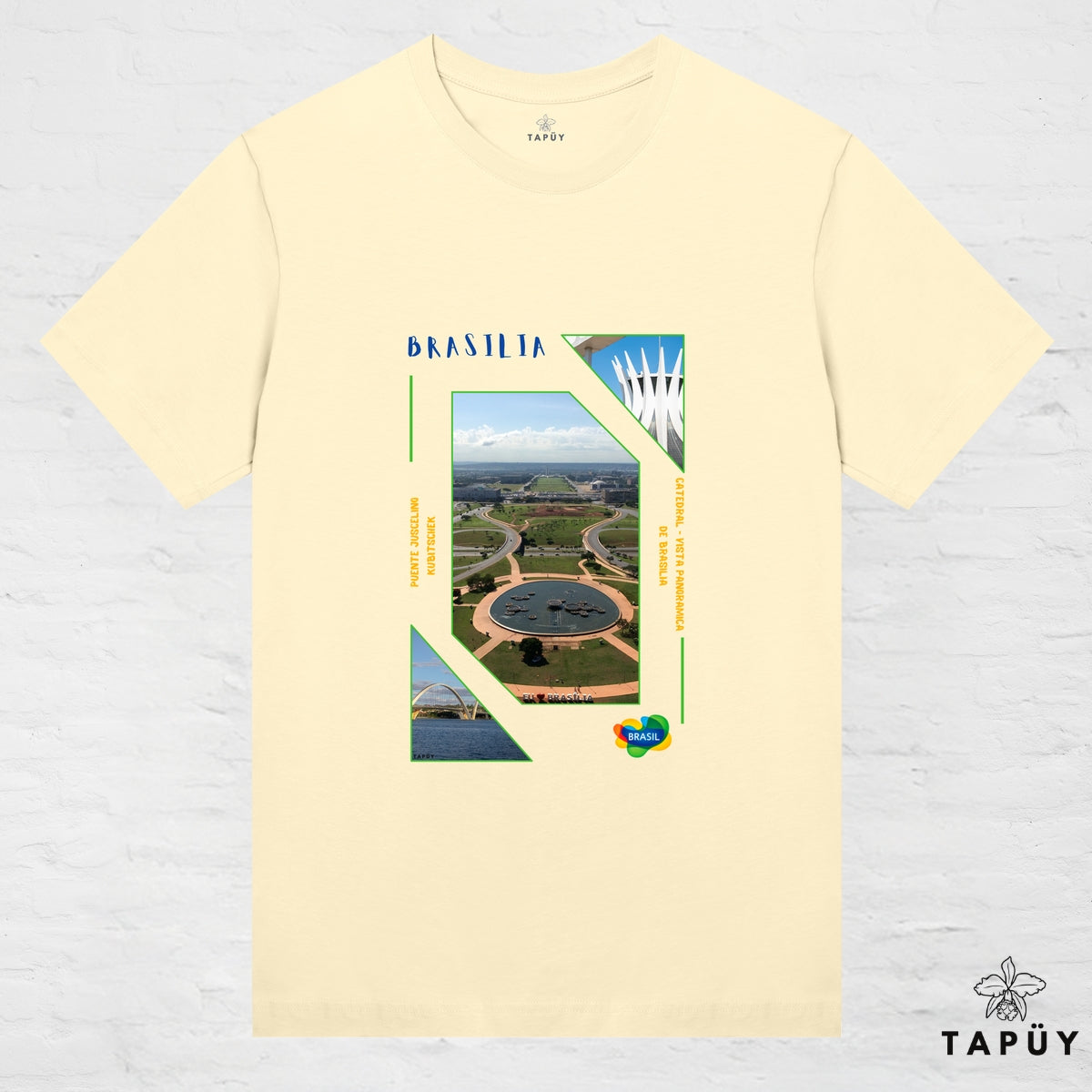 T-Shirt Femme - Capital Brasilia Jaune Clair / XS de la marque Tapüy