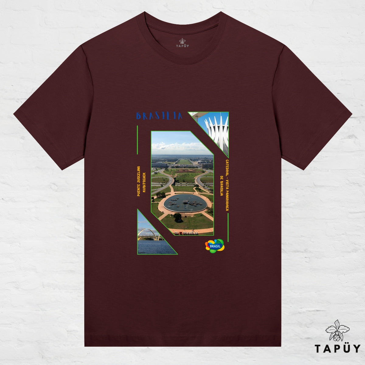 T-Shirt Femme - Capital Brasilia Marron Foncé / XS de la marque Tapüy