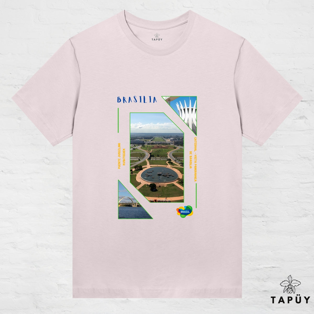 T-Shirt Femme - Capital Brasilia Rose Clair / XS de la marque Tapüy