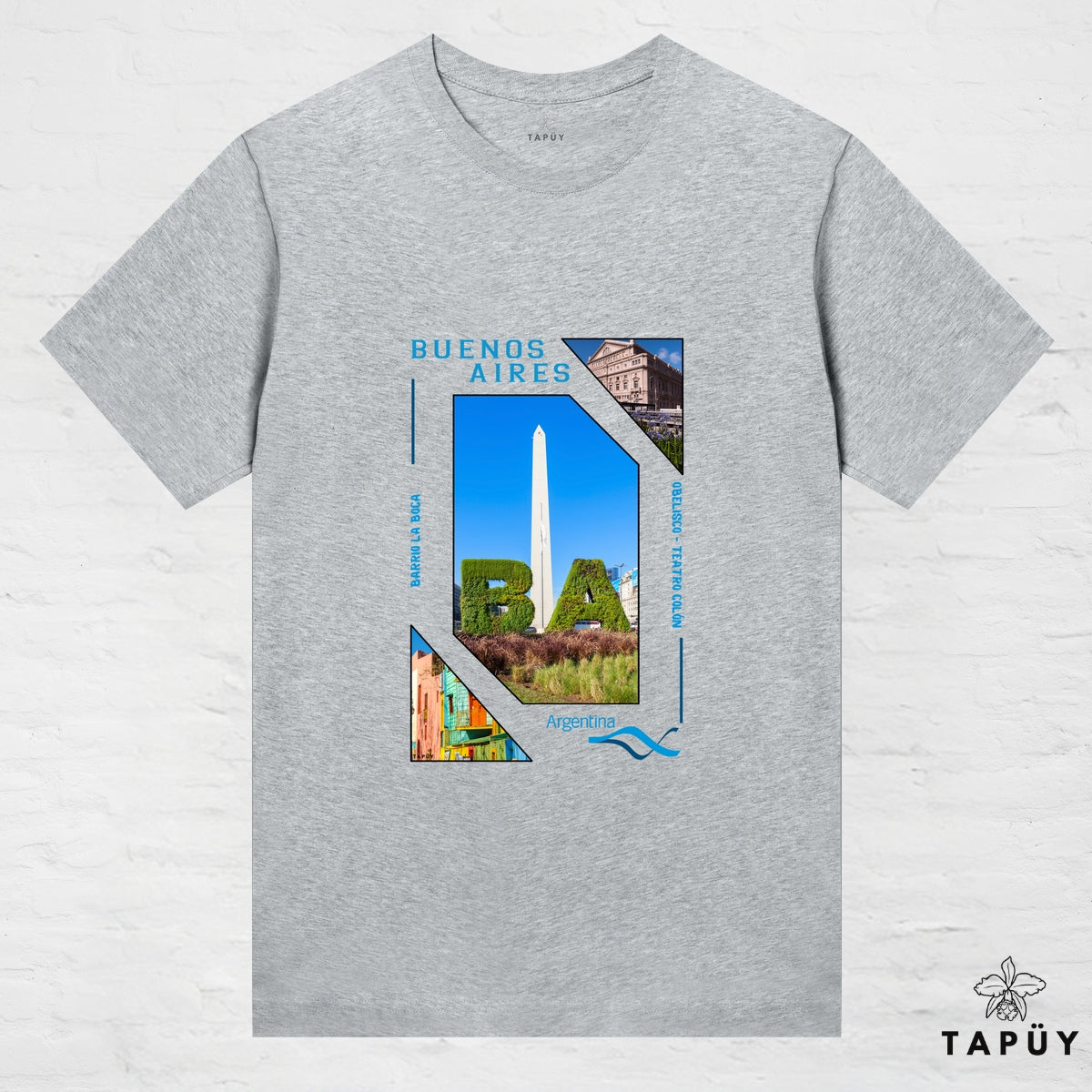 T-Shirt Femme - Capital Buenos Aires Gris Chiné / XS de la marque Tapüy