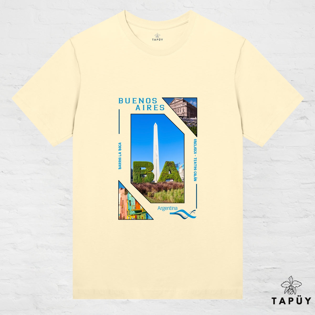 T-Shirt Femme - Capital Buenos Aires Jaune Clair / XS de la marque Tapüy