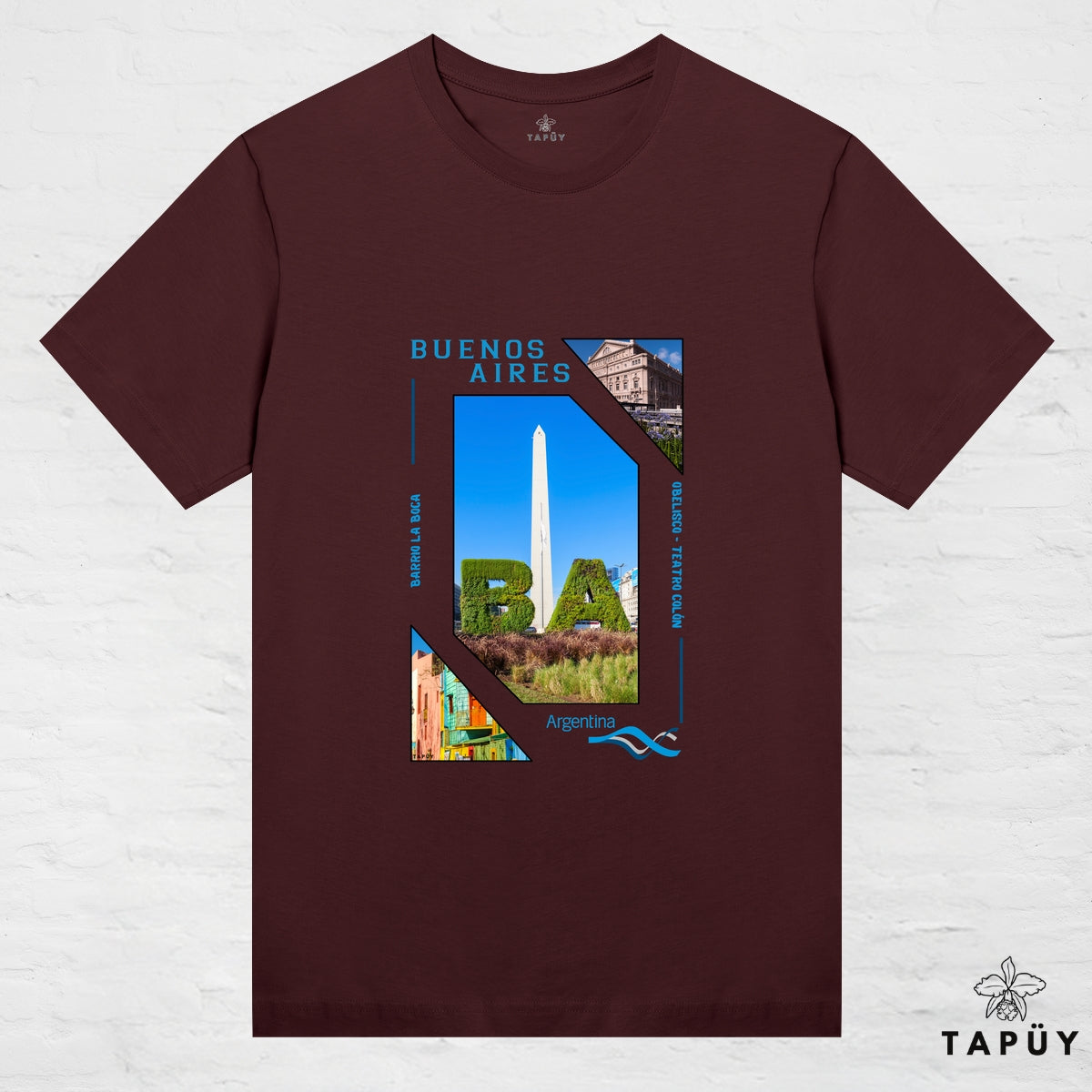 T-Shirt Femme - Capital Buenos Aires Marron Foncé / XS de la marque Tapüy