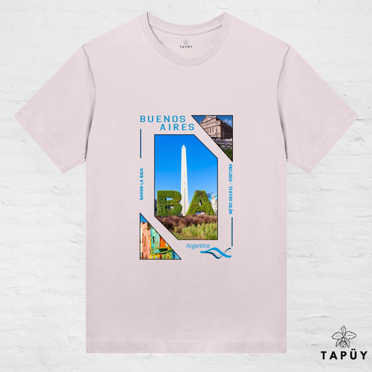T-Shirt Femme - Capital Buenos Aires Rose Clair / XS de la marque Tapüy