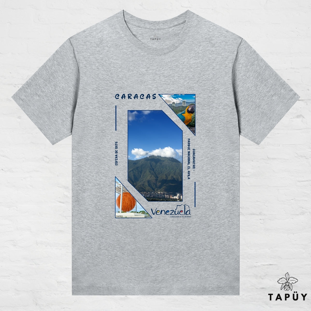 T-Shirt Femme - Capital Caracas Gris Chiné / XS / women de la marque Tapüy