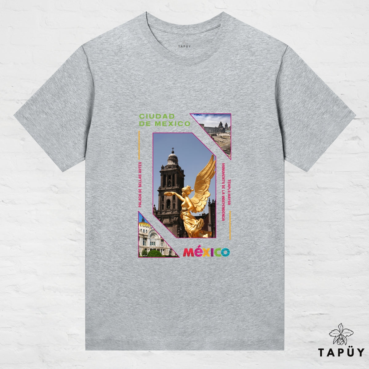 T-Shirt Femme - Capital Ciudad de México Gris Chiné / XS / women de la marque Tapüy