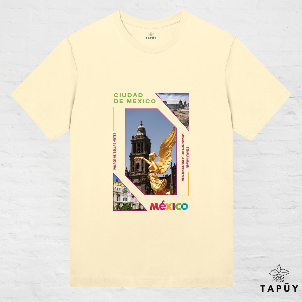 T-Shirt Femme - Capital Ciudad de México Jaune Clair / XS / women de la marque Tapüy