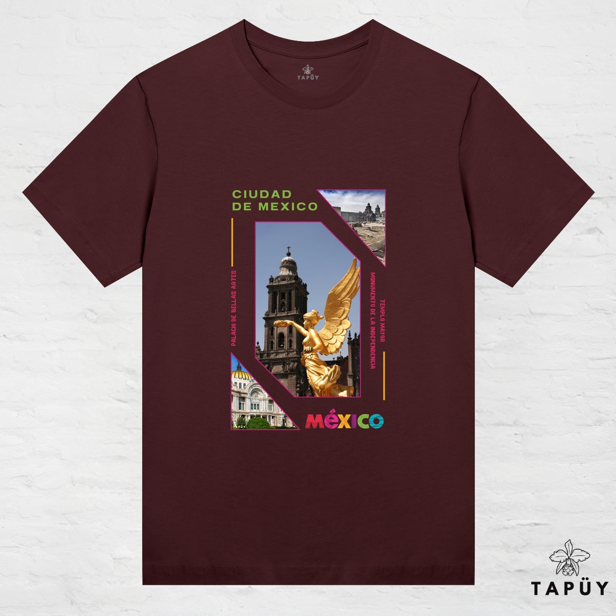 T-Shirt Femme - Capital Ciudad de México Marron Foncé / XS / women de la marque Tapüy