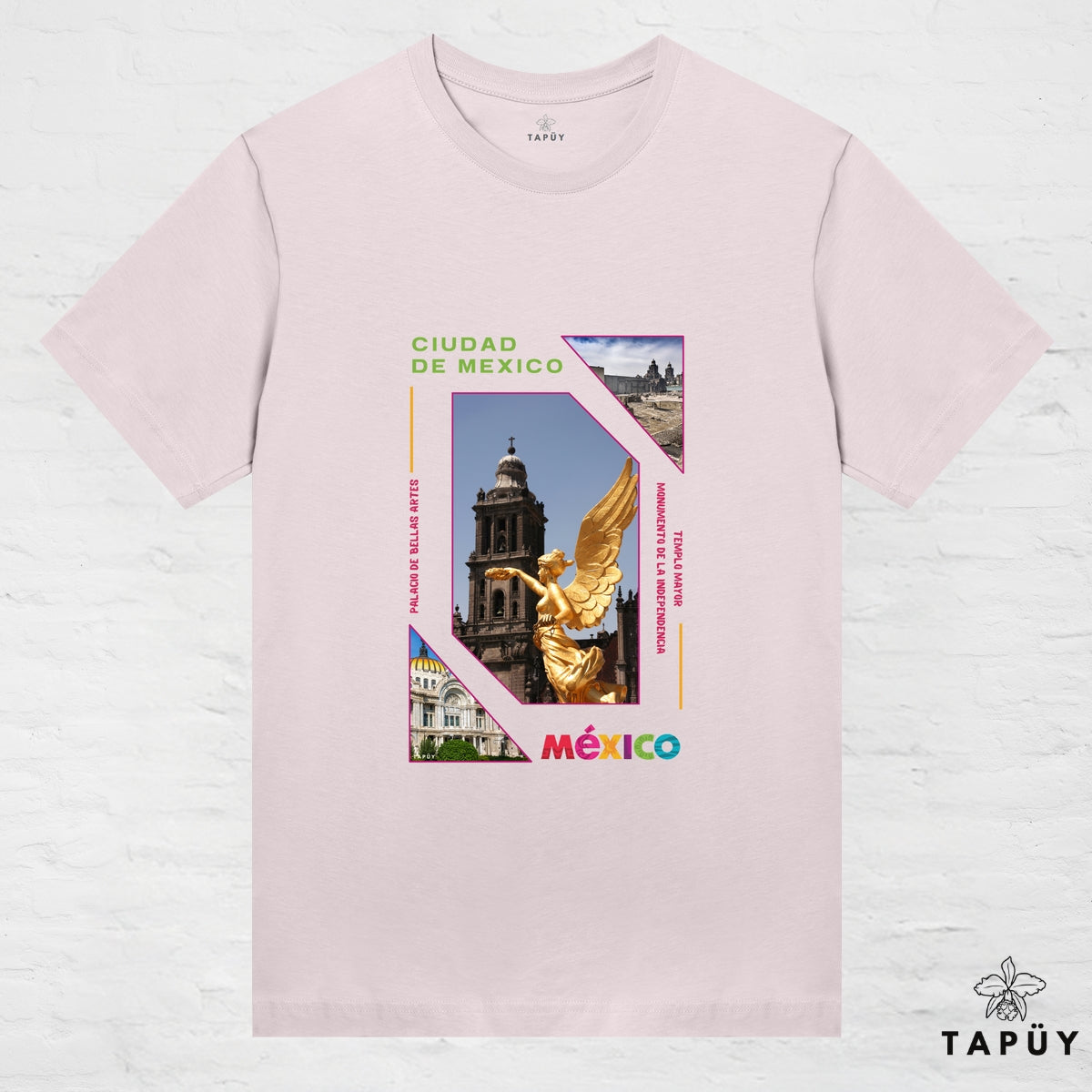 T-Shirt Femme - Capital Ciudad de México Rose Clair / XS / women de la marque Tapüy