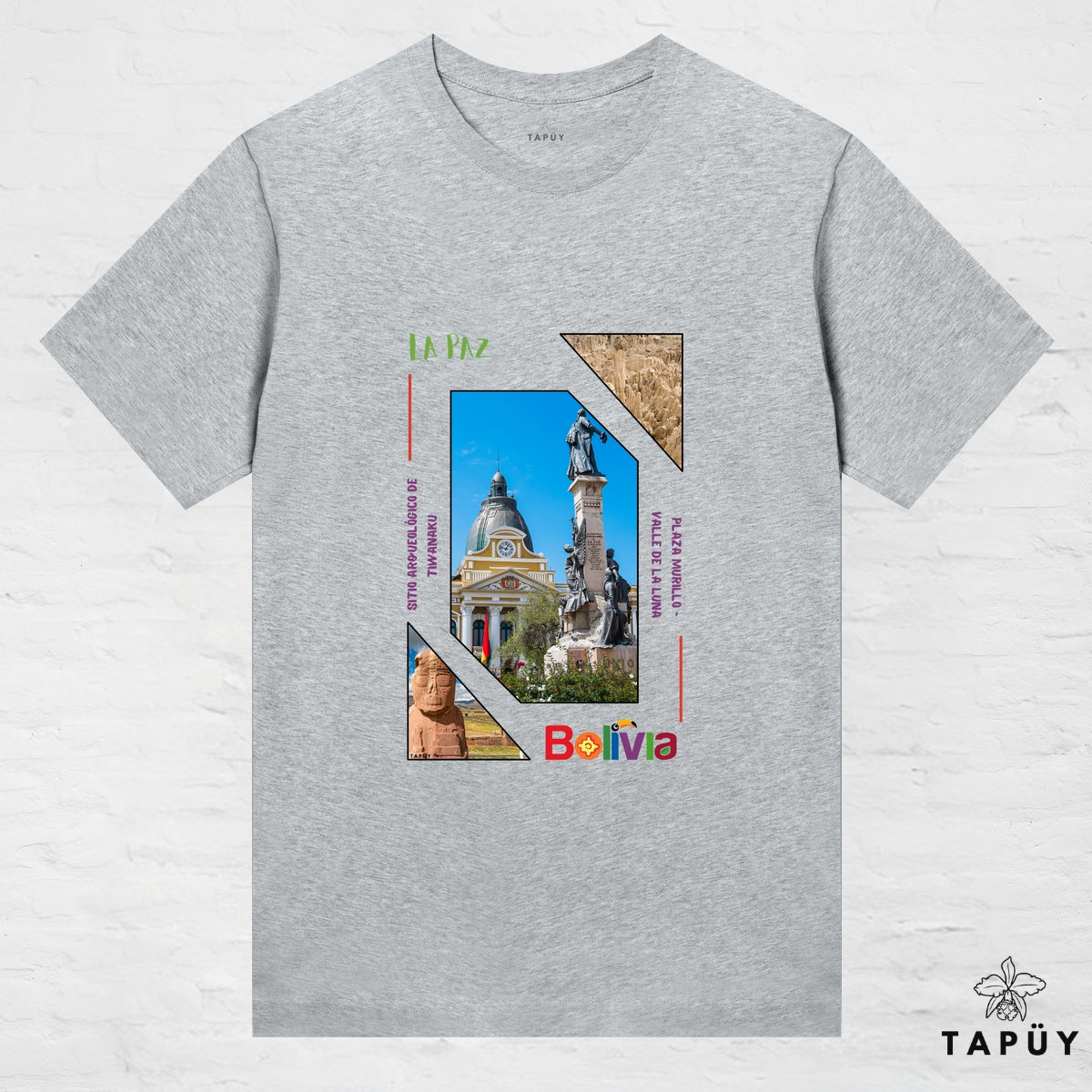 T-Shirt Femme - Capital La Paz Gris Chiné / XS de la marque Tapüy