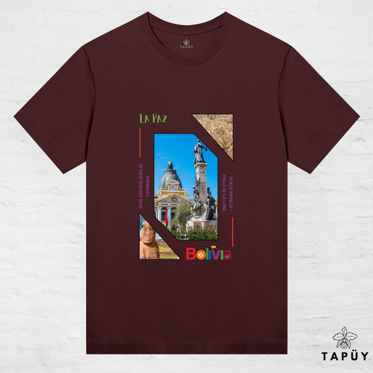 T-Shirt Femme - Capital La Paz Marron Foncé / XS de la marque Tapüy