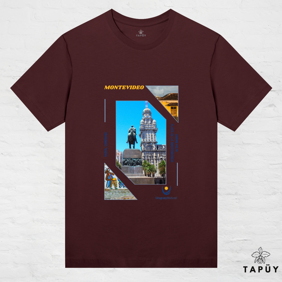 T-Shirt Femme - Capital Montevideo Marron Foncé / XS / women de la marque Tapüy