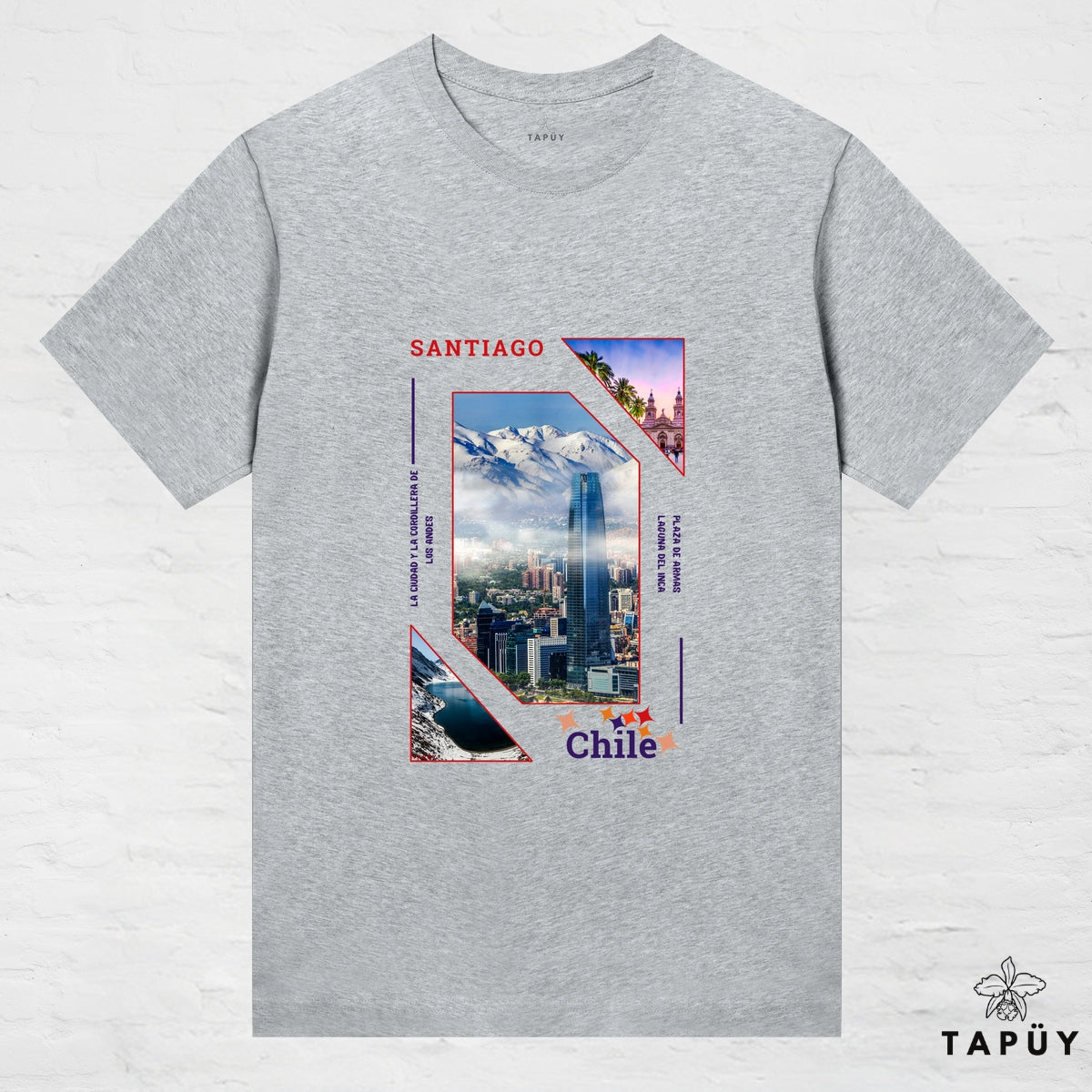 T-Shirt Femme - Capital Santiago Gris Chiné / XS de la marque Tapüy