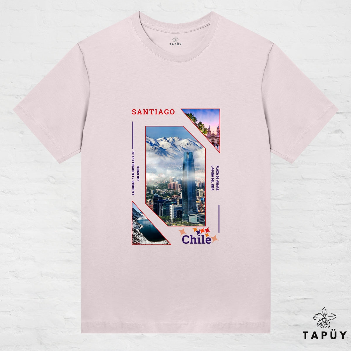 T-Shirt Femme - Capital Santiago Rose Clair / XS de la marque Tapüy