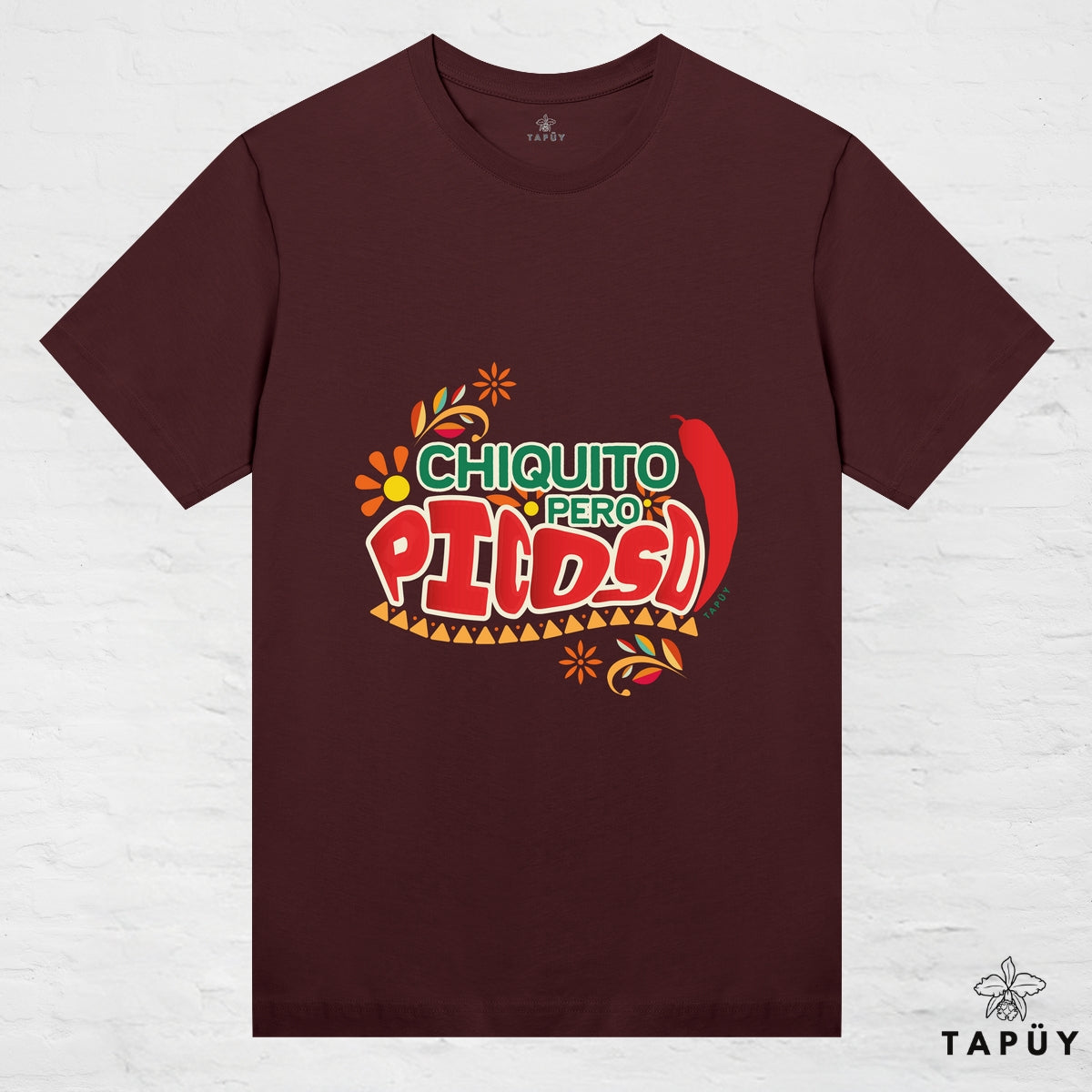 T-Shirt Femme - Chiquito Pero Picoso Marron Foncé / XS / women de la marque Tapüy