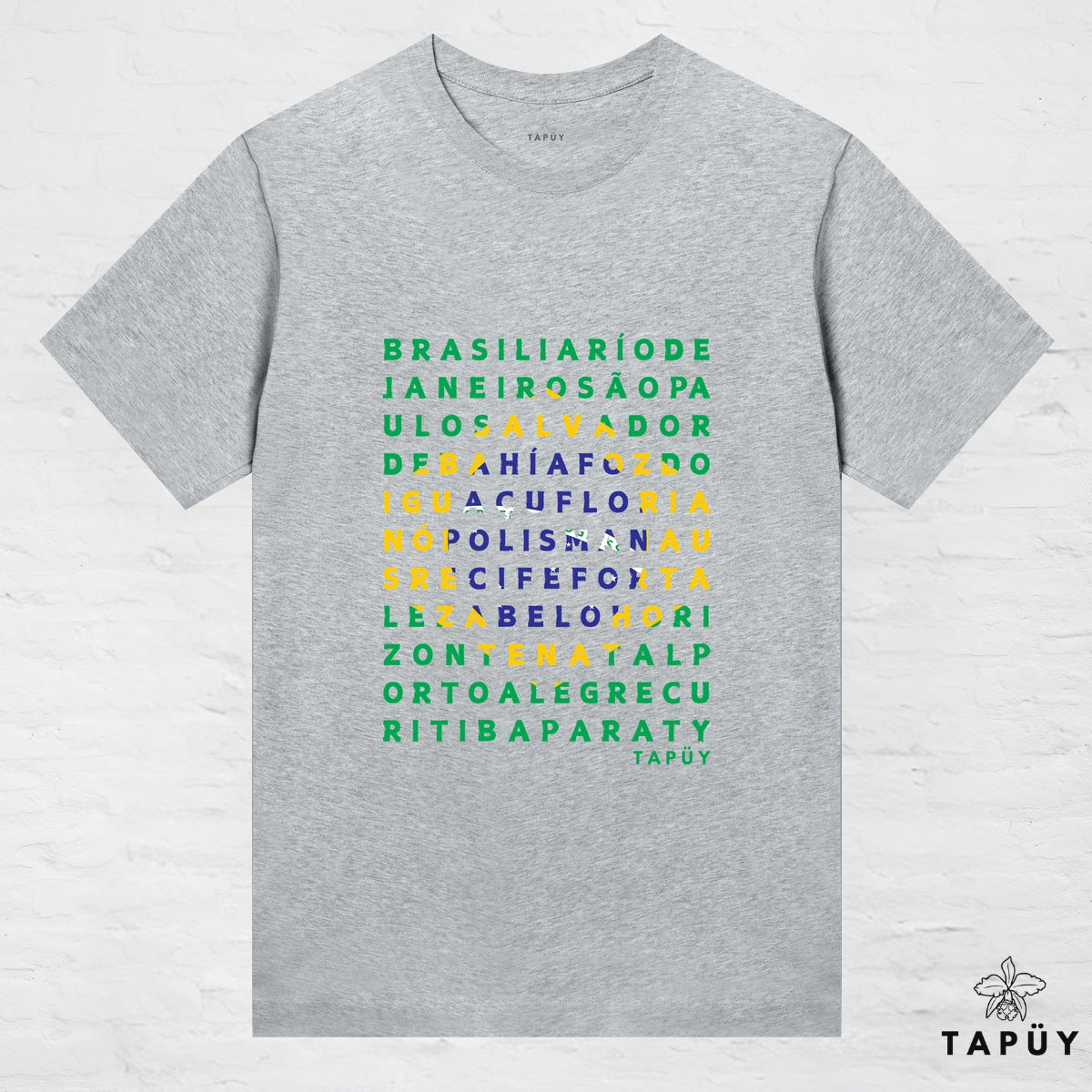 T-Shirt Femme - Cidades do Brasil Gris Chiné / XS de la marque Tapüy