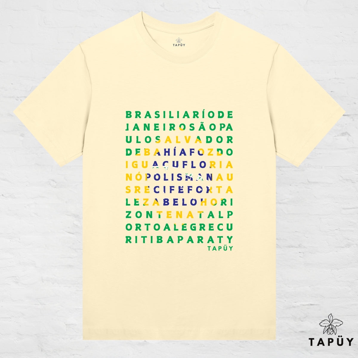 T-Shirt Femme - Cidades do Brasil Jaune Clair / XS de la marque Tapüy