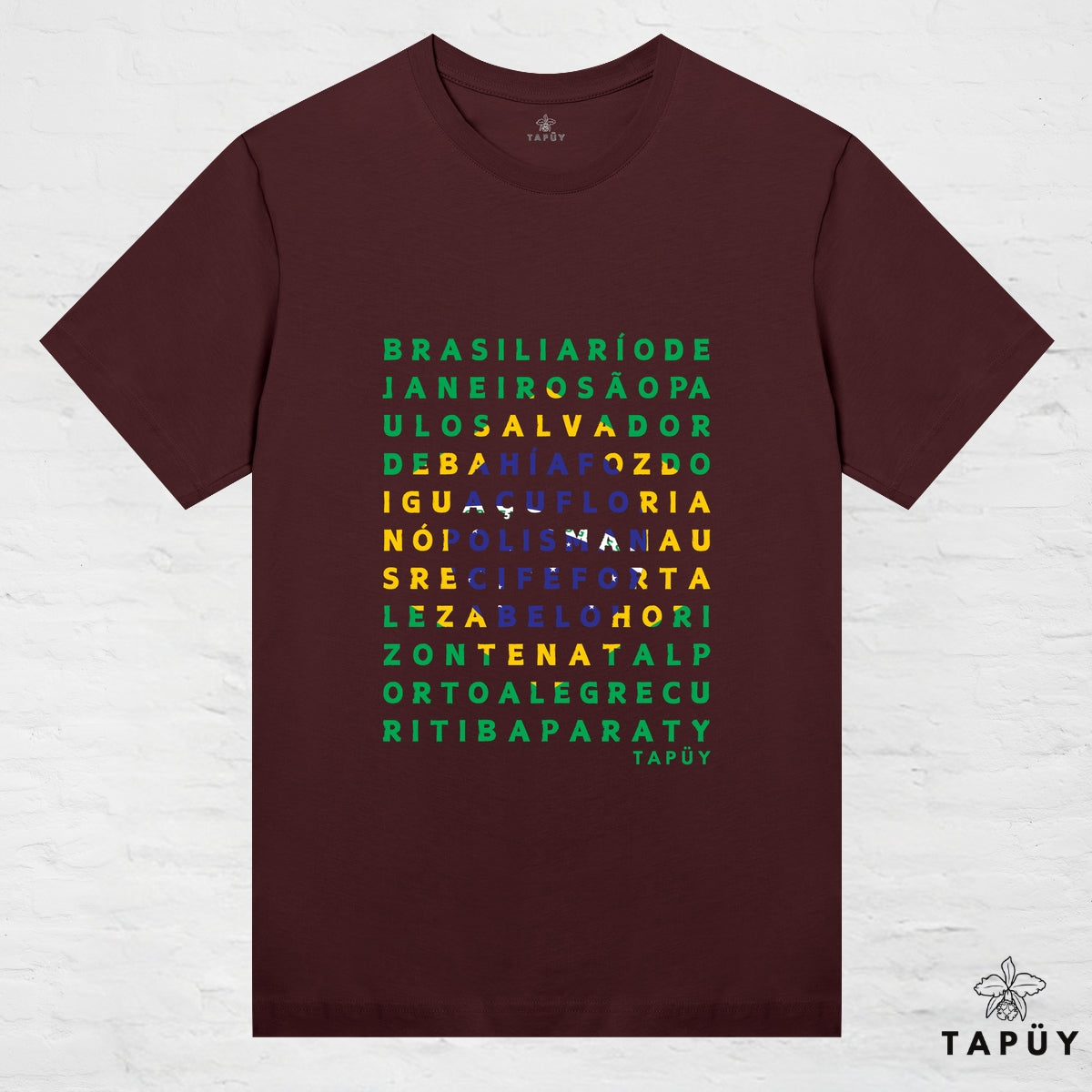 T-Shirt Femme - Cidades do Brasil Marron Foncé / XS de la marque Tapüy