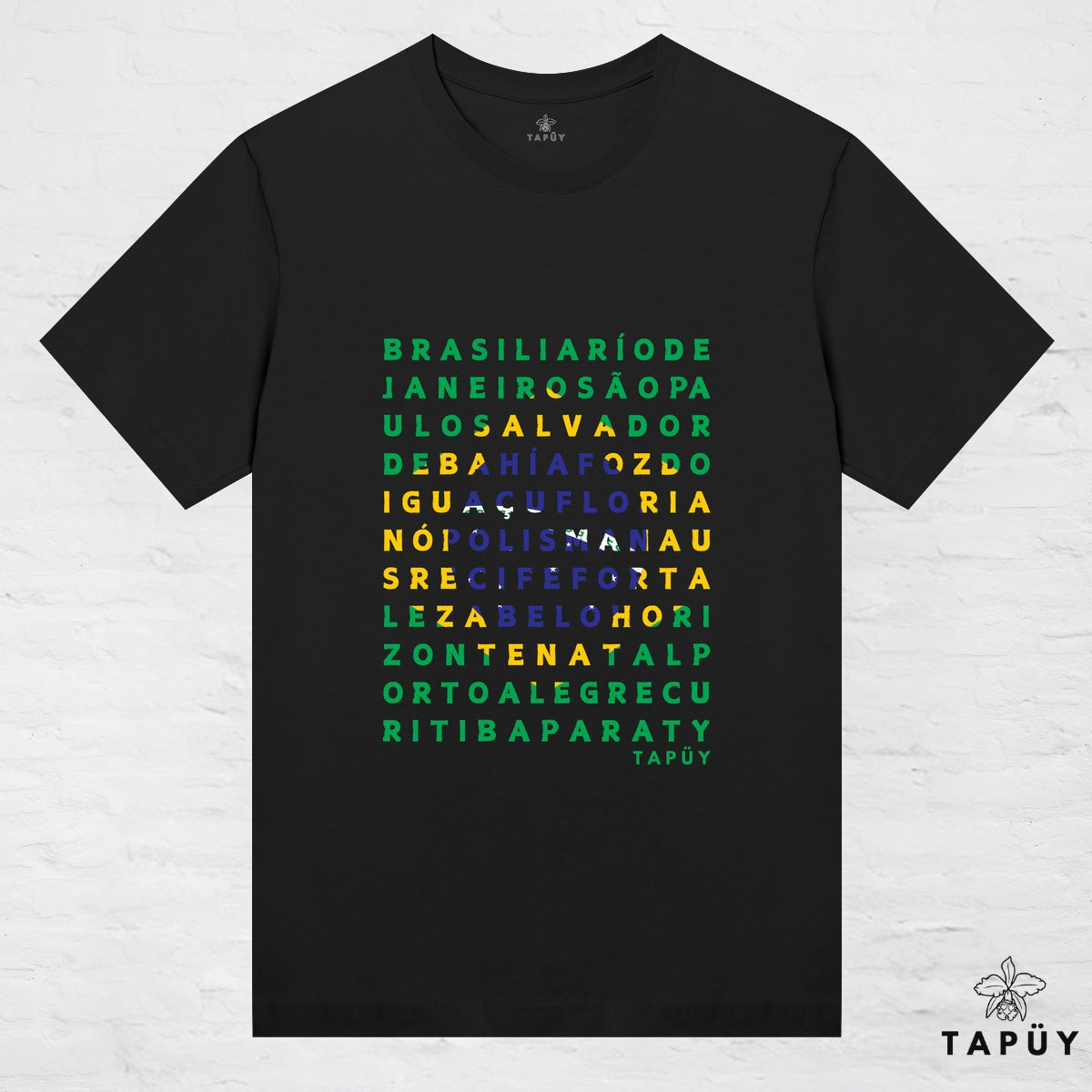 T-Shirt Femme - Cidades do Brasil Noir / XS de la marque Tapüy