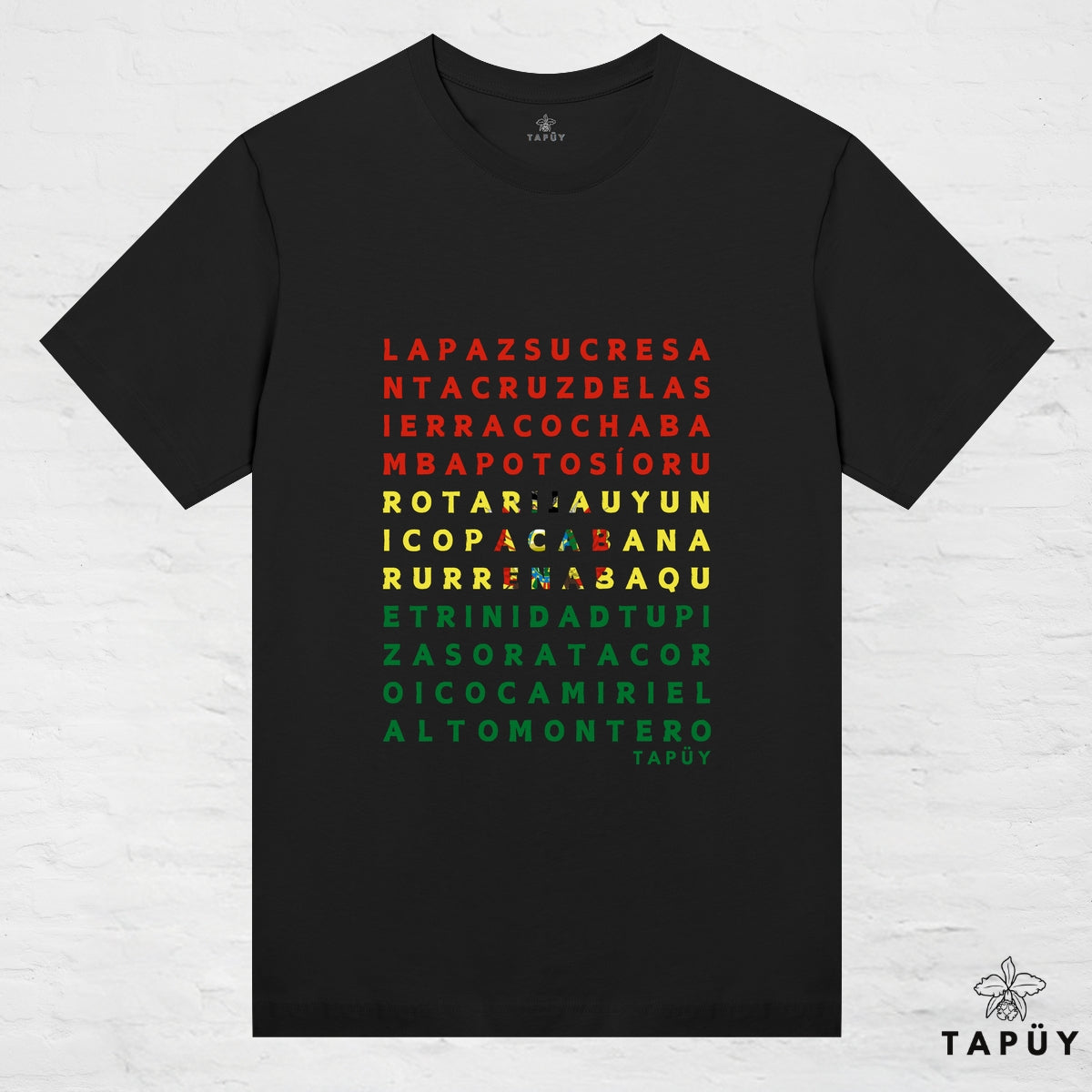 T-Shirt Femme - Ciudades de Bolivia Noir / XS de la marque Tapüy