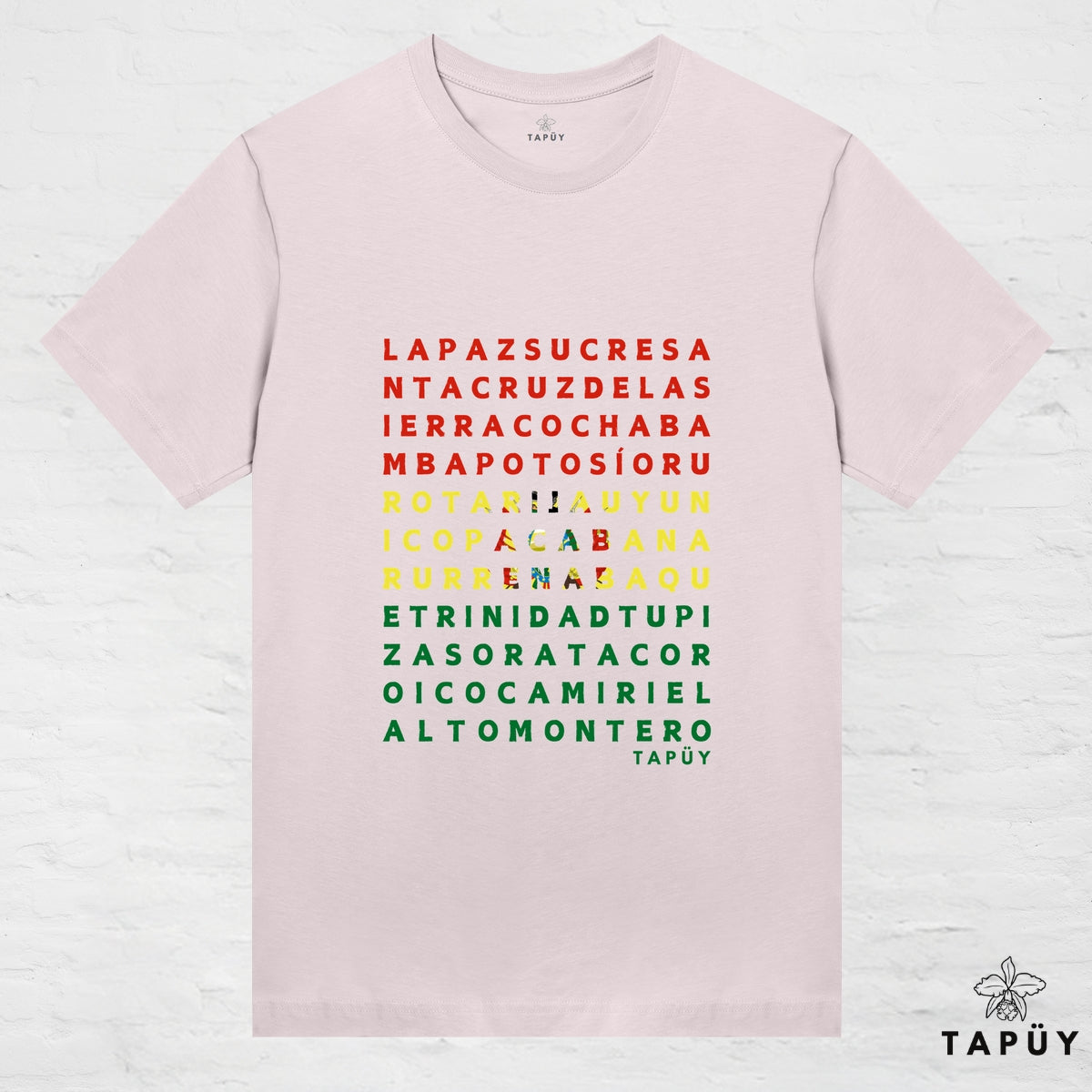 T-Shirt Femme - Ciudades de Bolivia Rose Clair / XS de la marque Tapüy