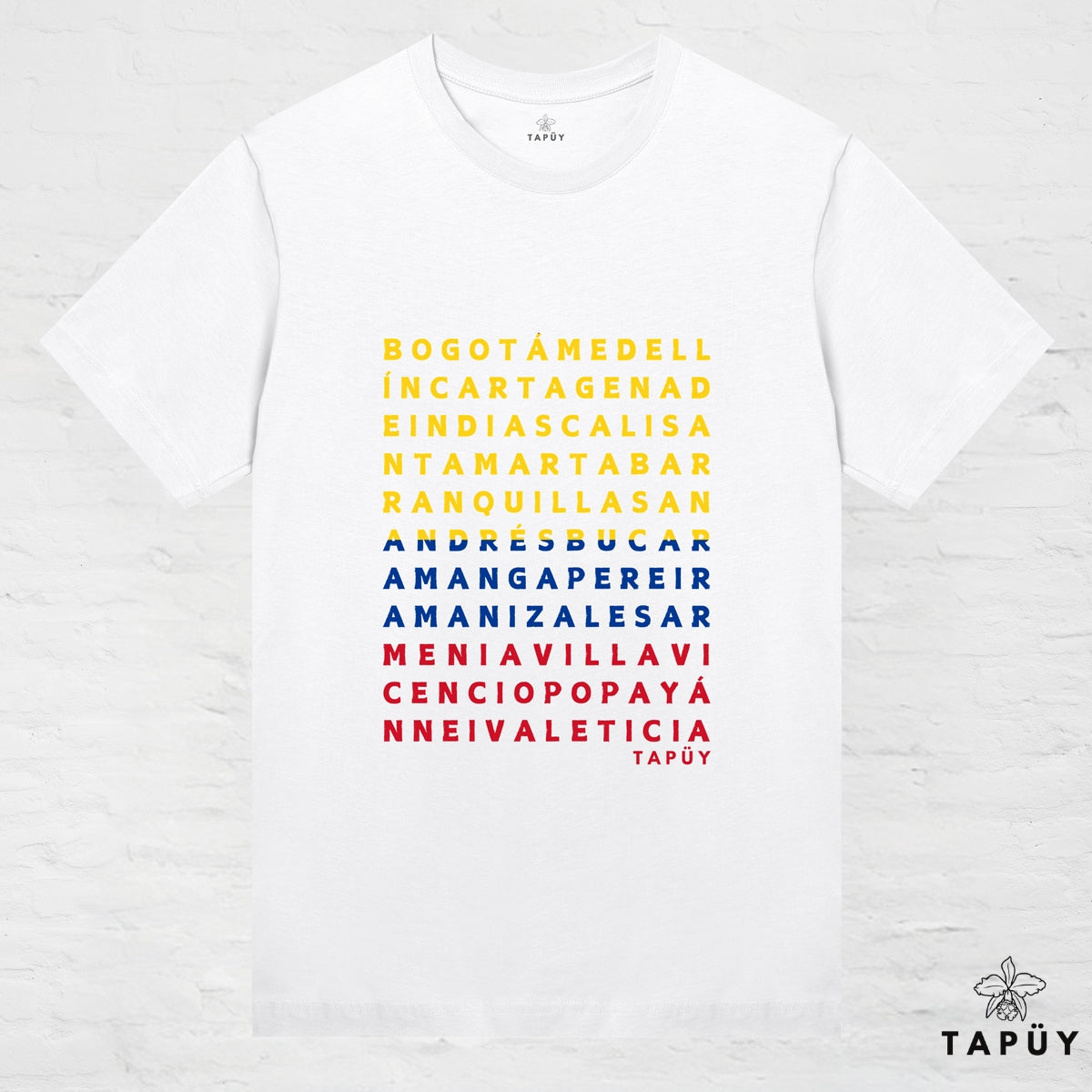 T-Shirt Femme - Ciudades de Colombia Blanc / XS de la marque Tapüy