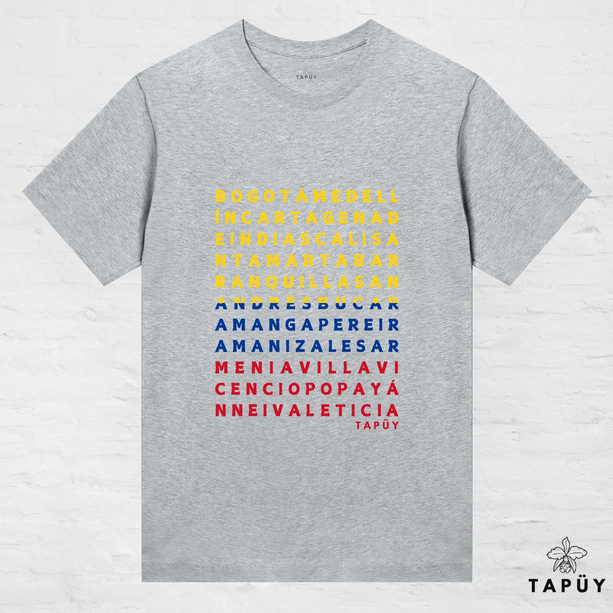 T-Shirt Femme - Ciudades de Colombia Gris Chiné / XS de la marque Tapüy