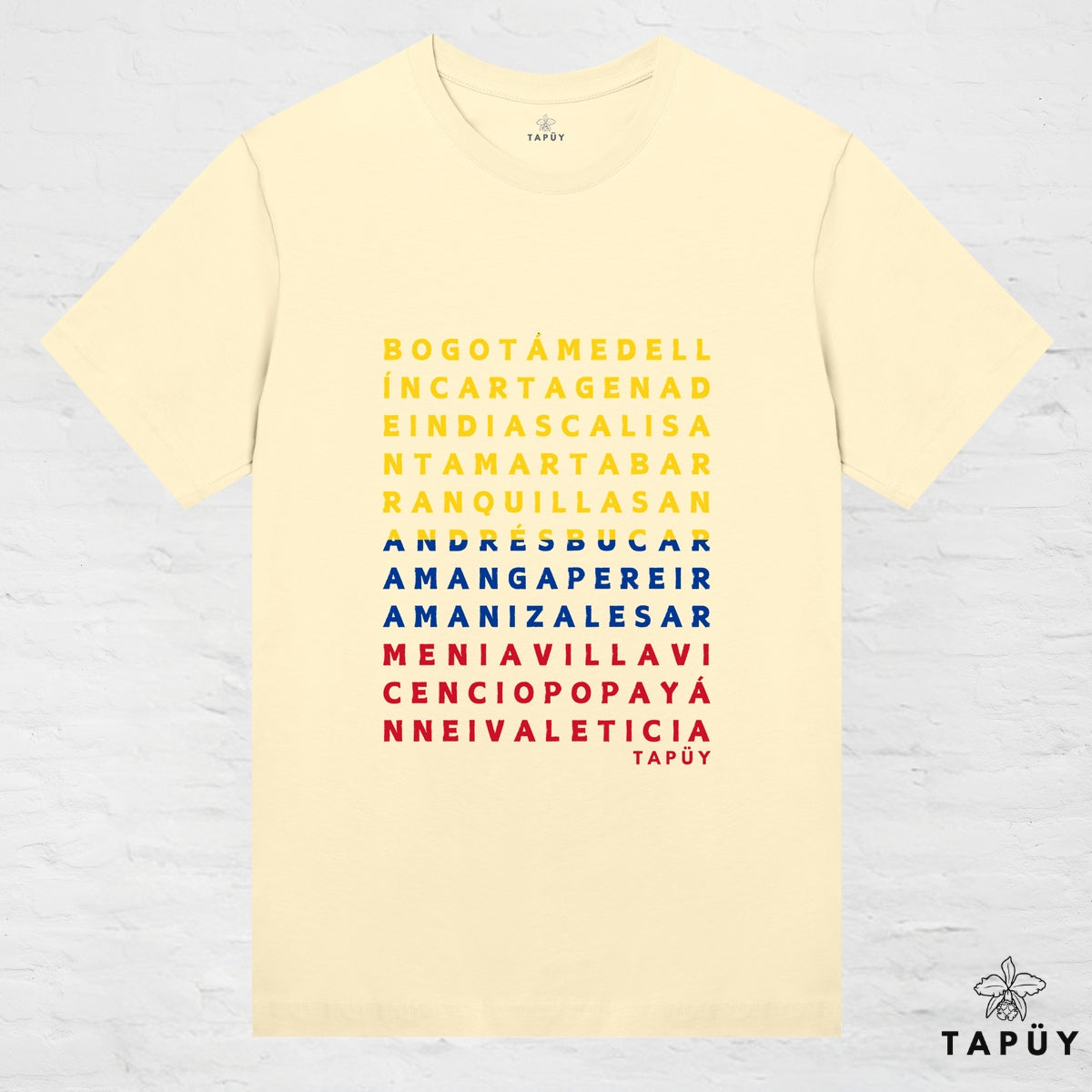 T-Shirt Femme - Ciudades de Colombia Jaune Clair / XS de la marque Tapüy