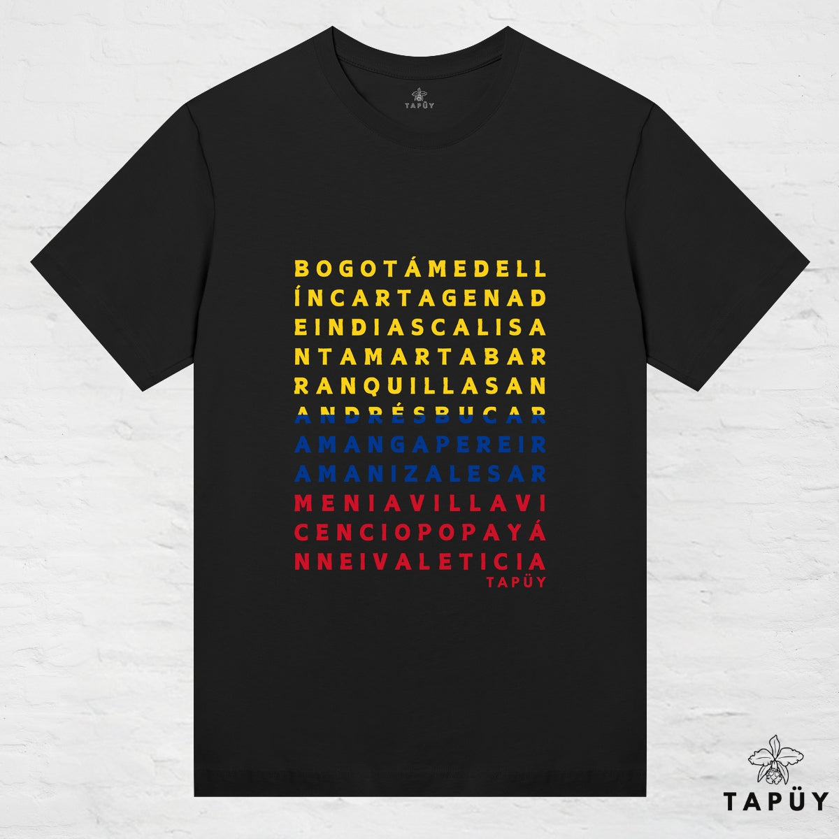 T-Shirt Femme - Ciudades de Colombia Noir / XS de la marque Tapüy