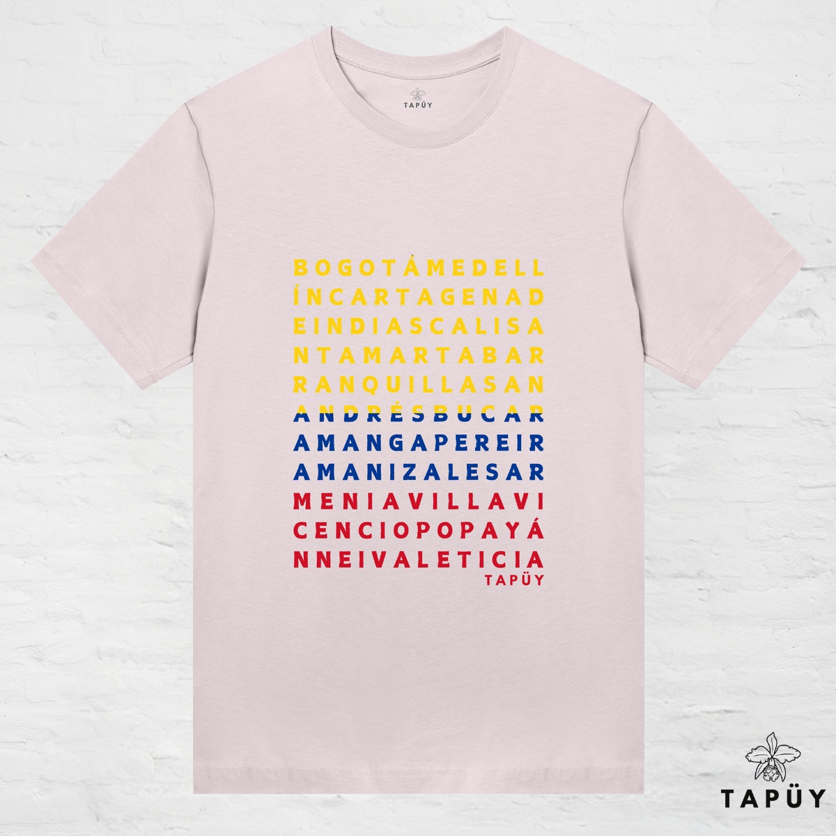 T-Shirt Femme - Ciudades de Colombia Rose Clair / XS de la marque Tapüy