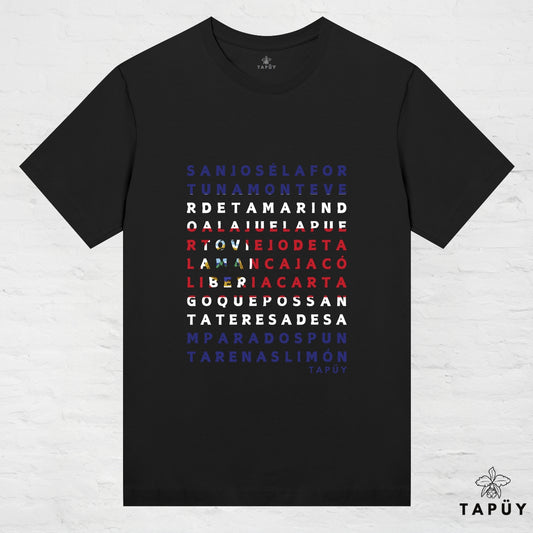 T-Shirt Femme - Ciudades de Costa Rica Noir / XS de la marque Tapüy