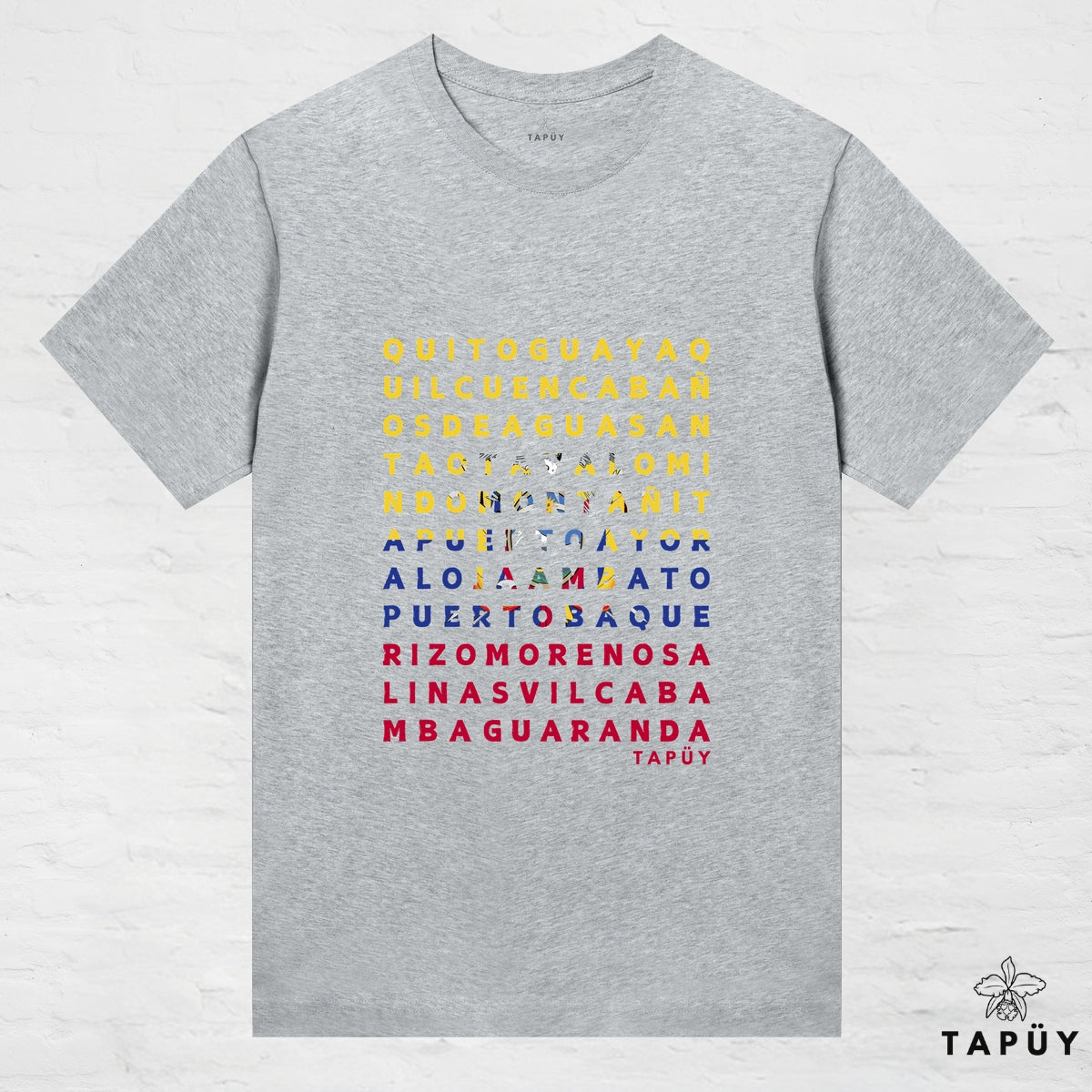 T-Shirt Femme - Ciudades de Ecuador Gris Chiné / XS de la marque Tapüy