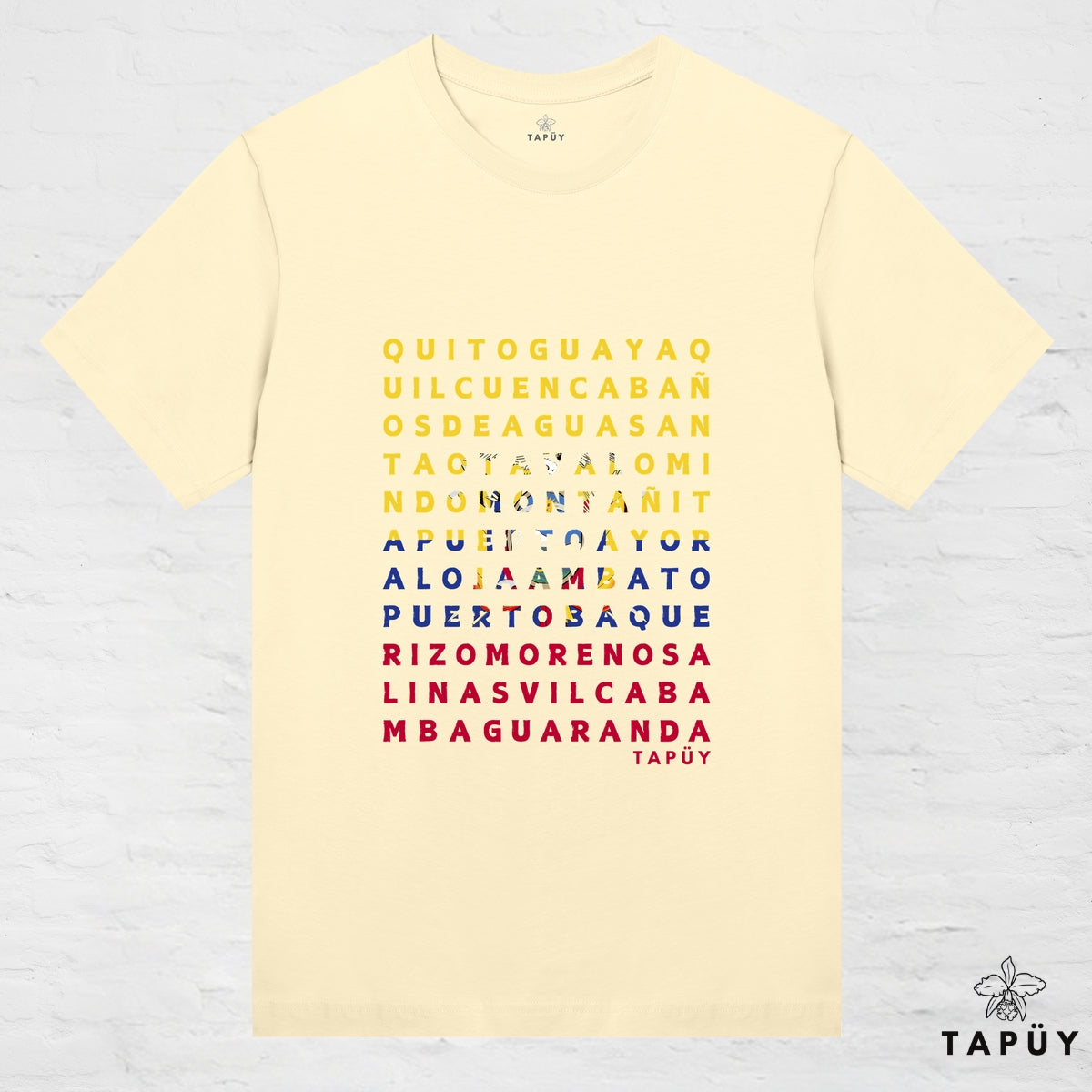 T-Shirt Femme - Ciudades de Ecuador Jaune Clair / XS de la marque Tapüy