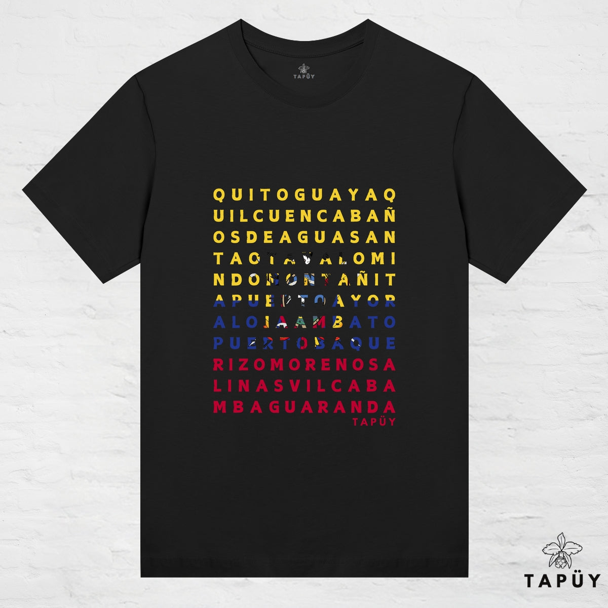 T-Shirt Femme - Ciudades de Ecuador Noir / XS de la marque Tapüy