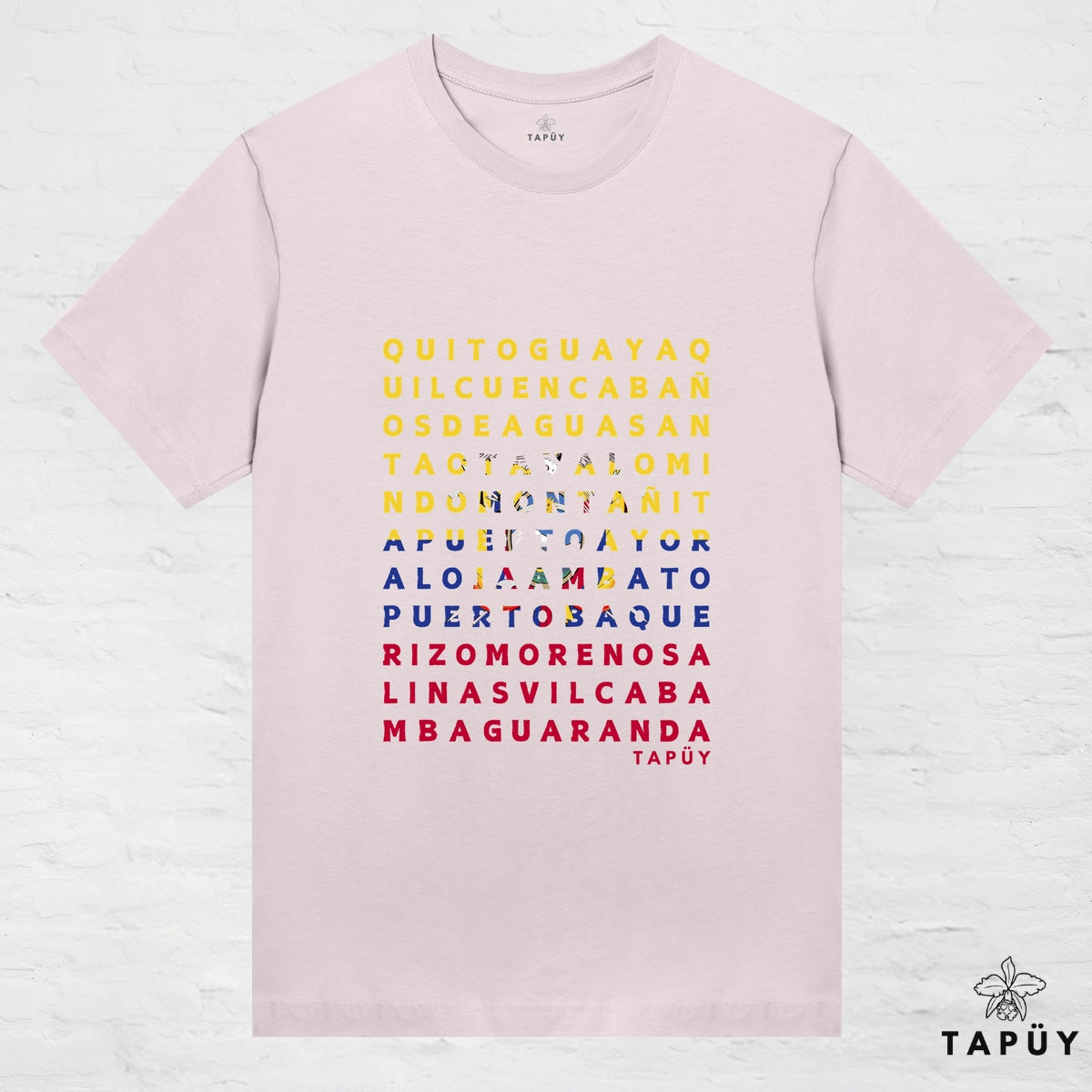 T-Shirt Femme - Ciudades de Ecuador Rose Clair / XS de la marque Tapüy