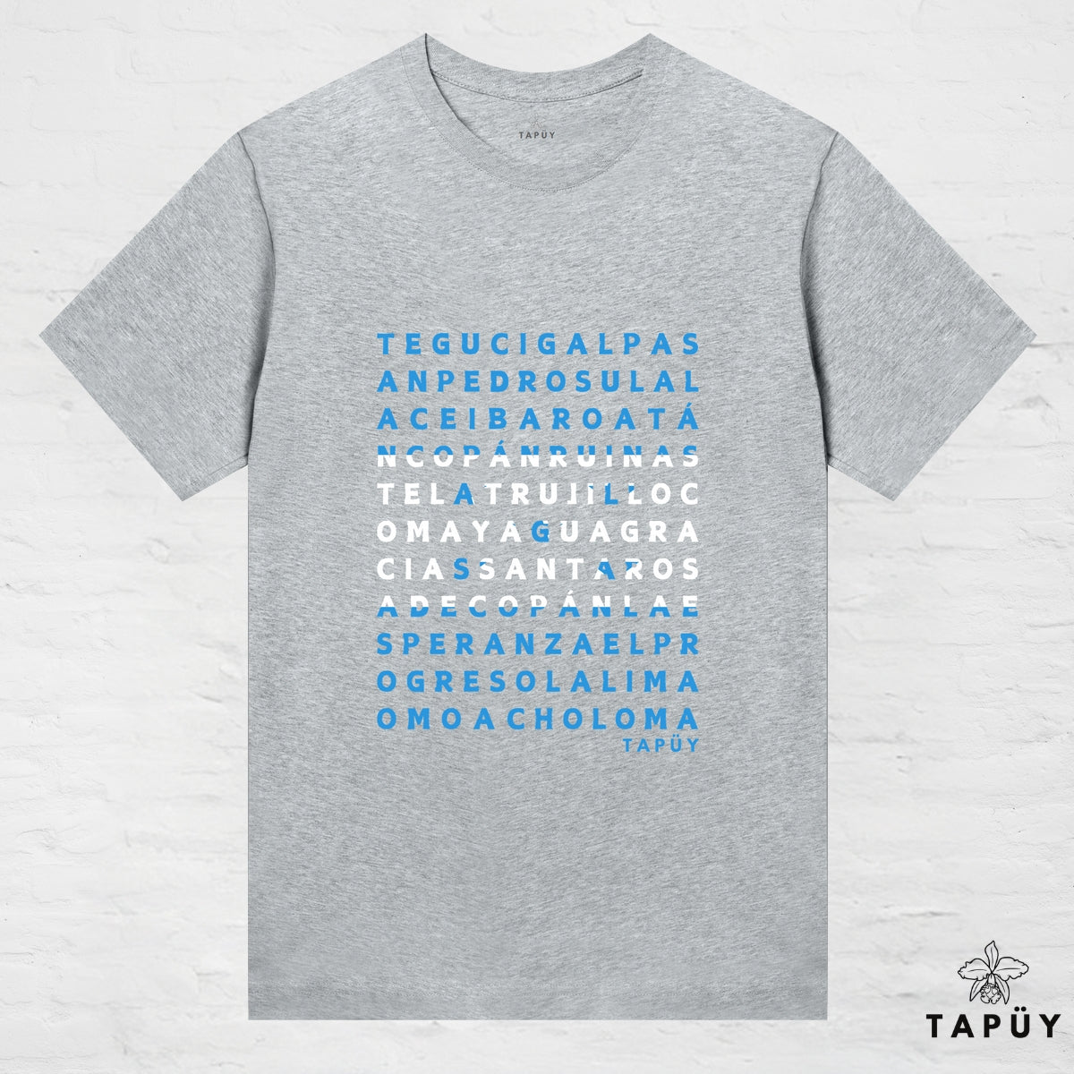 T-Shirt Femme - Ciudades de Honduras Gris Chiné / XS / women de la marque Tapüy