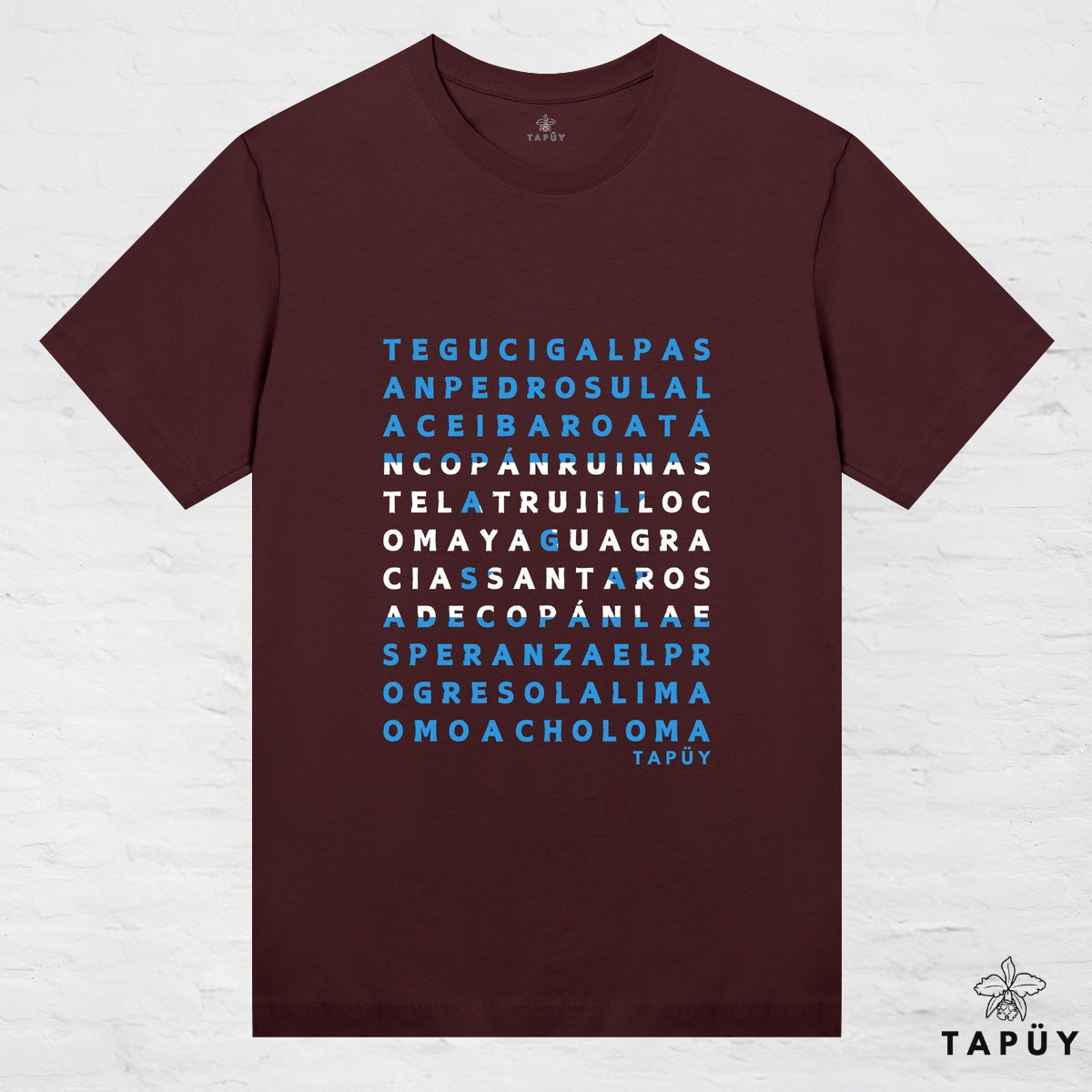 T-Shirt Femme - Ciudades de Honduras Marron Foncé / XS / women de la marque Tapüy