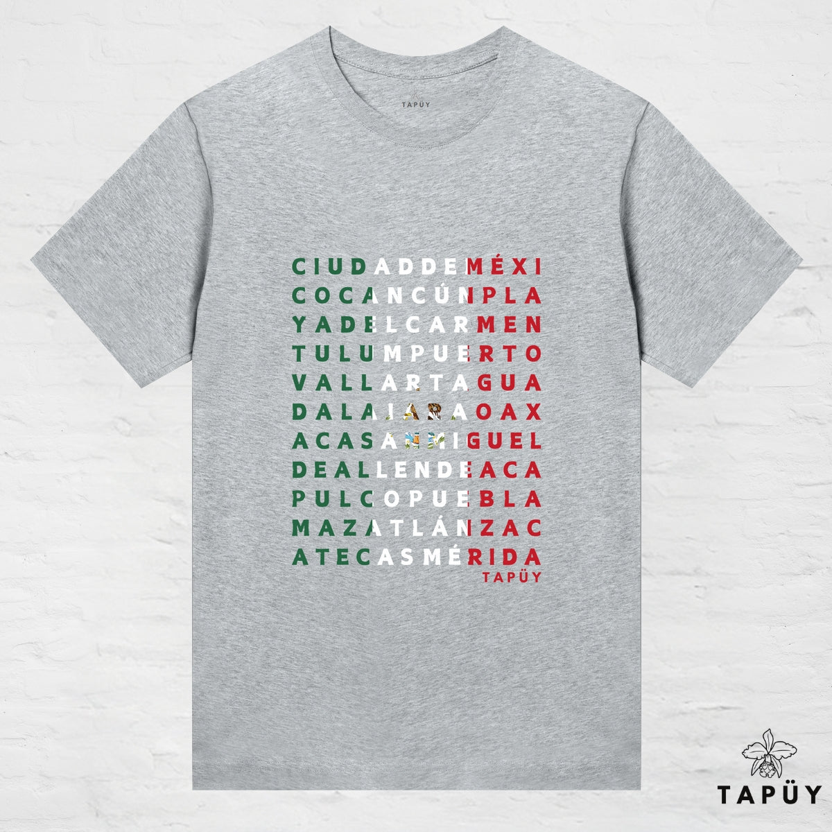 T-Shirt Femme - Ciudades de México Gris Chiné / XS / women de la marque Tapüy