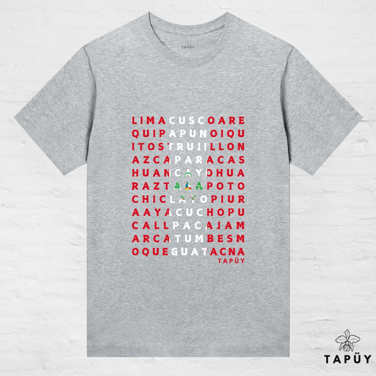 T-Shirt Femme - Ciudades de Perú Gris Chiné / XS / women de la marque Tapüy