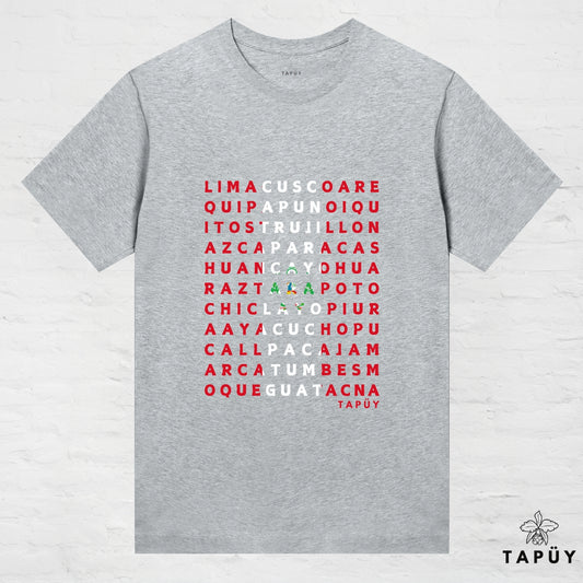 T-Shirt Femme - Ciudades de Perú Gris Chiné / XS / women de la marque Tapüy