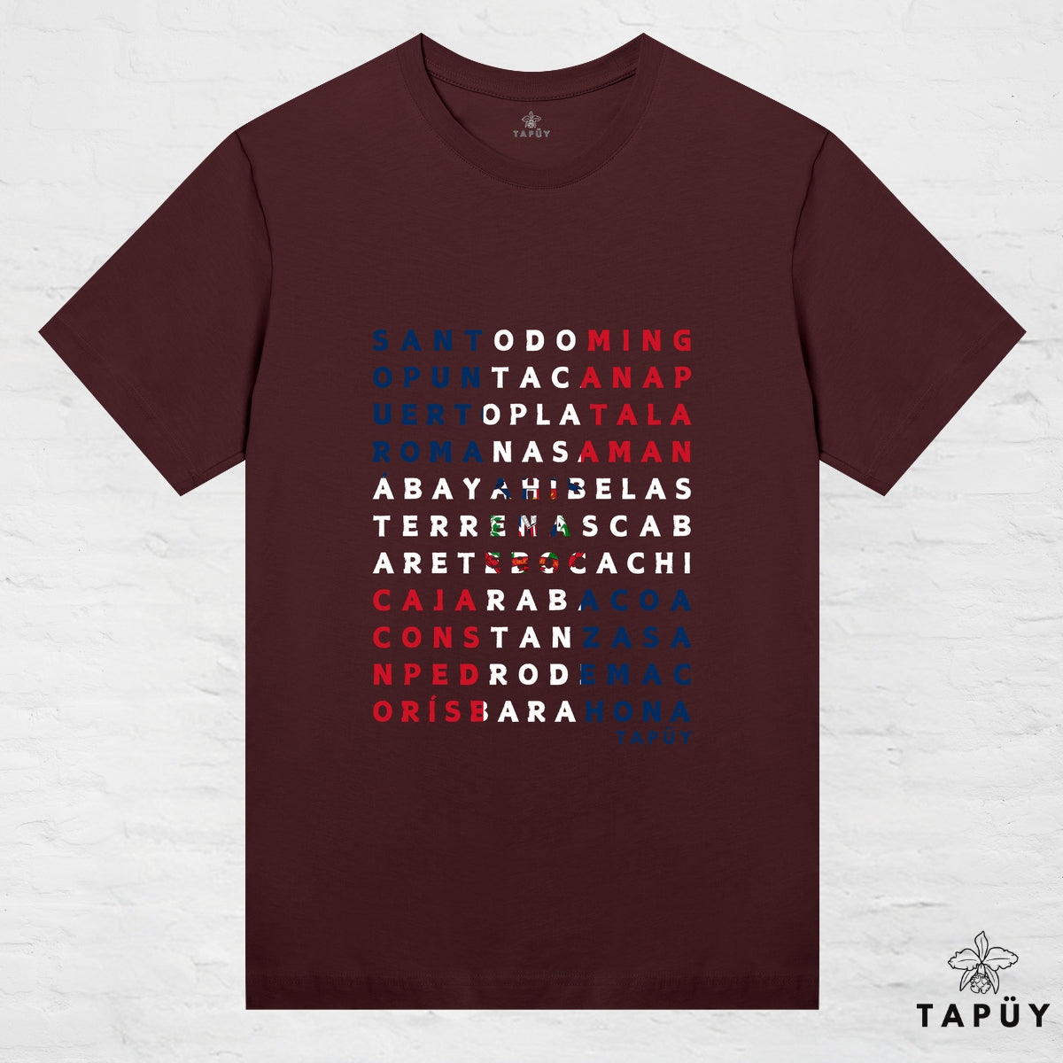 T-Shirt Femme - Ciudades de República Dominicana Marron Foncé / XS / women de la marque Tapüy