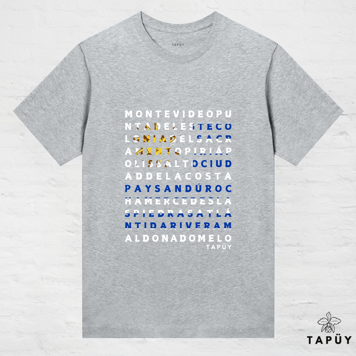 T-Shirt Femme - Ciudades de Uruguay Gris Chiné / XS / women de la marque Tapüy