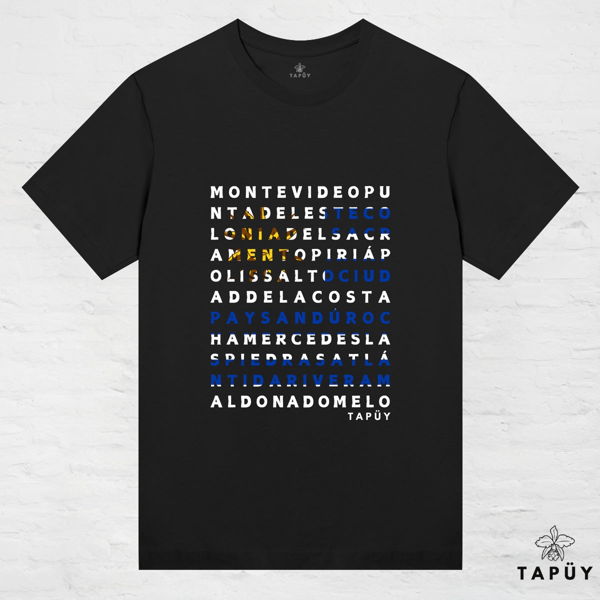 T-Shirt Femme - Ciudades de Uruguay Noir / XS / women de la marque Tapüy